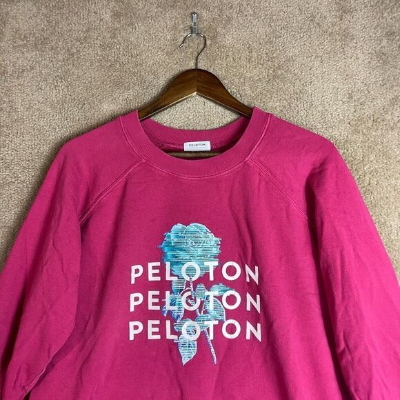 Peloton Everyday Sweatshirt Womens Size Large L Pink Graphic Crewneck Oversized - Picture 3 of 11